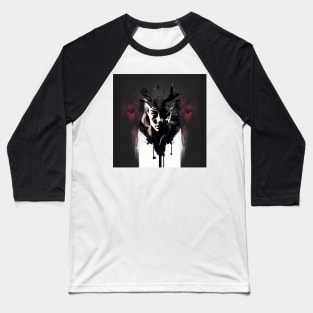 Film Noir Woman In Paint Baseball T-Shirt